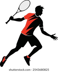 Tennis silhouette icon vector. Paddle sport vector graphic symbol clip art. Sketch black sign young man is padel tennis player jump to the ball.