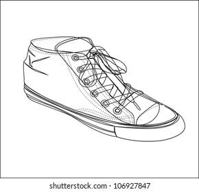 Tennis silhouette on white background, vector illustration