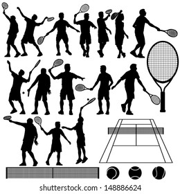 Tennis Silhouette Vector