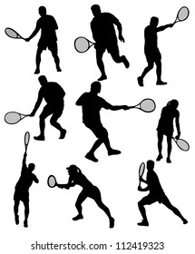 Tennis silhouettes