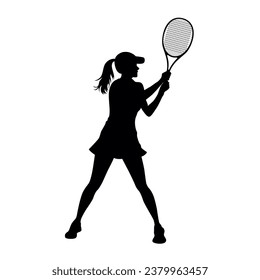 Tennis silhouettes, tennis player sports person in silhouette, tennis woman in match champion