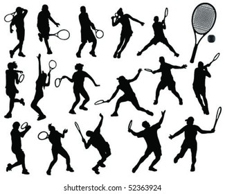 tennis silhouette-vector