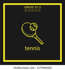 tennis sketch vector icon