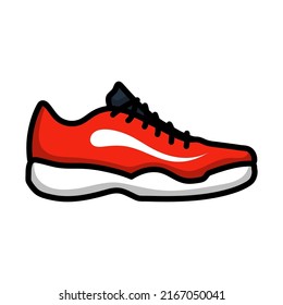 Tennis Sneaker Icon. Editable Bold Outline With Color Fill Design. Vector Illustration.