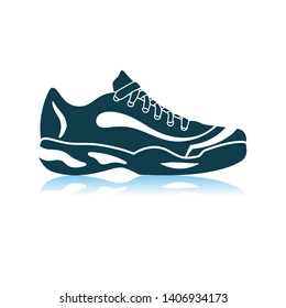 Tennis Sneaker Icon. Shadow Reflection Design. Vector Illustration.