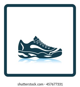 Tennis Sneaker Icon. Shadow Reflection Design. Vector Illustration.