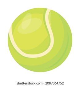 Tennis sport ball. Hobby or leisure with racket, art vector Illustration isolated on white background