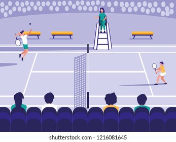tennis sport court scene