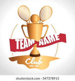 Tennis sport game graphic design, vector illustration