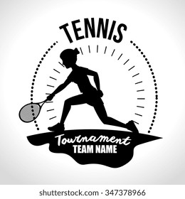 Tennis sport game graphic design, vector illustration