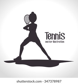 Tennis sport game graphic design, vector illustration