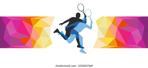 Tennissportgrafik zur Verwendung als Vorlage für Flyer oder für Webdesign.