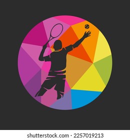 Tennissportgrafik zur Verwendung als Vorlage für Flyer oder für Webdesign.