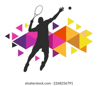 Tennis sport graphic for use as a template for flyer or for use in web design.