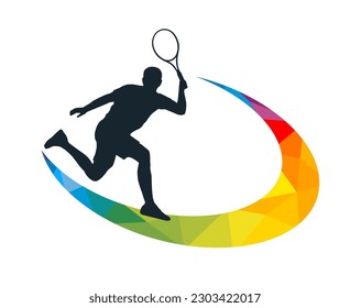 Tennissportgrafik zur Verwendung als Vorlage für Flyer oder für Webdesign.