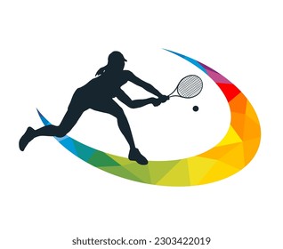 Tennissportgrafik zur Verwendung als Vorlage für Flyer oder für Webdesign.