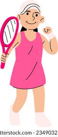 Tennis Sport Hobbies Kids Character Vector Illustration