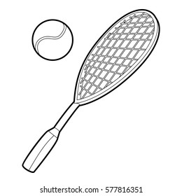 Tennis sport icon. Outline illustration of tennis sport vector icon for web