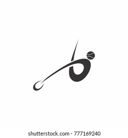 tennis sport logo vector. flat design black color on white background