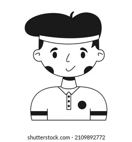 Tennis sport man avatar icon. Outdoor sport activity vector icon