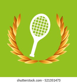 tennis sport olympic blue badge vector illustration eps 10