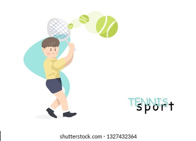Tennis sport, people cartoon characters concept, activity, vector