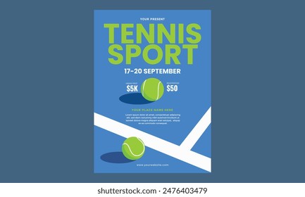 Tennis sport poster template illustration