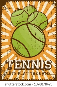 Tennis Sport Retro Pop Art Poster Signage