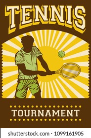 Tennis Sport Retro Pop Art Poster Signage