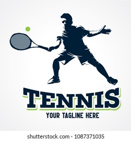 Tennis Sport Silhouette Logo Designs Template