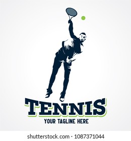 Tennis Sport Silhouette Logo Designs Template