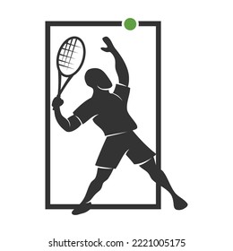 Tennis Sport Silhouette Logo Icon Illustration Brand Identity