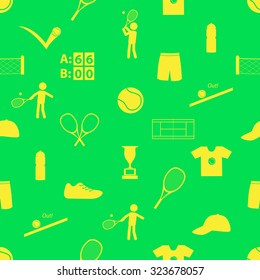 tennis sport theme seamless green pattern eps10