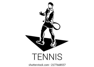 Tennis sport vector line icon. sportman, equipment sign. sport pictogram illustration.