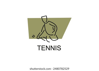 Tennis sport vector line icon. sportman, equipment sign. sport pictogram illustration.