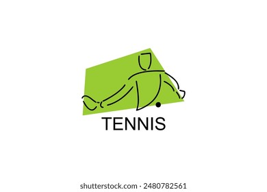 Tennis sport vector line icon. sportman, equipment sign. sport pictogram illustration.