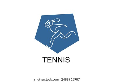 Tennis sport vector line icon. sportman, equipment sign. sport pictogram illustration.