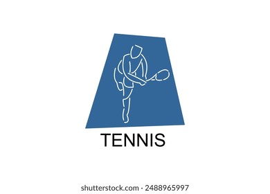 Tennis sport vector line icon. sportman, equipment sign. sport pictogram illustration.