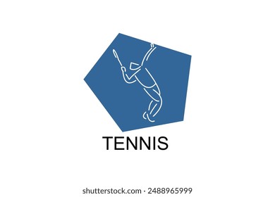 Tennis sport vector line icon. sportman, equipment sign. sport pictogram illustration.