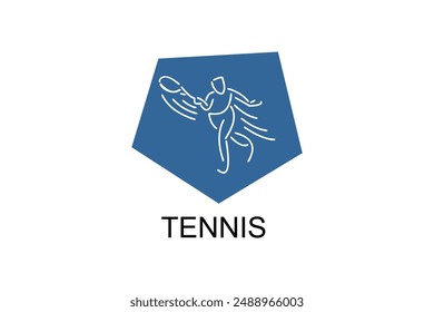 Tennis sport vector line icon. sportman, equipment sign. sport pictogram illustration.