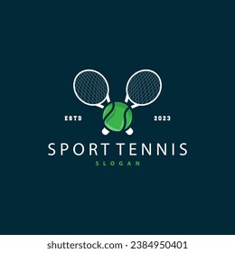 Tennis Sports Logo, Ball and Racket Design for Simple and Modern Tournament Championship Sports