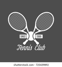 Tennis sports logo, label, emblem, design elements