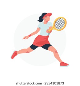 Jugador de deportes de tenis Vector Ilustración jugador de tenis sirviendo a la pelota