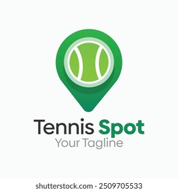 Plantilla de diseño de logotipo de punto de tenis. Bueno para empresas, agencias, comunidad y Organización