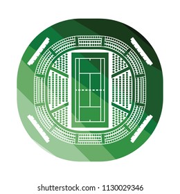 Tennis stadium aerial view icon. Flat color design. Vector illustration.