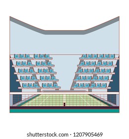 tennis stadium sport isolated icon