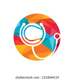 Tennis stethoscope vector logo design. Sports health and care logo concept.
