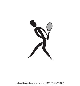 Tennis swing icon. Element of figures of sportsman icon. Premium quality graphic design icon. Signs, symbols collection icon for websites, web design, mobile app on white background