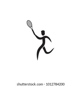 Icono de swing de tenis. Elemento de figuras del icono del deportista. Icono de diseño gráfico de primera calidad. Señales, icono de colección de símbolos para sitios web, diseño web, aplicación móvil sobre fondo blanco