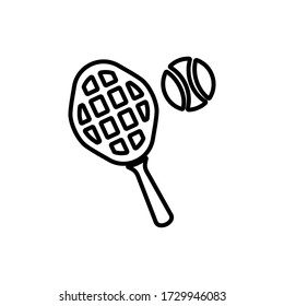 Tennis symbol. Racket and tennis ball. Flat icon design.